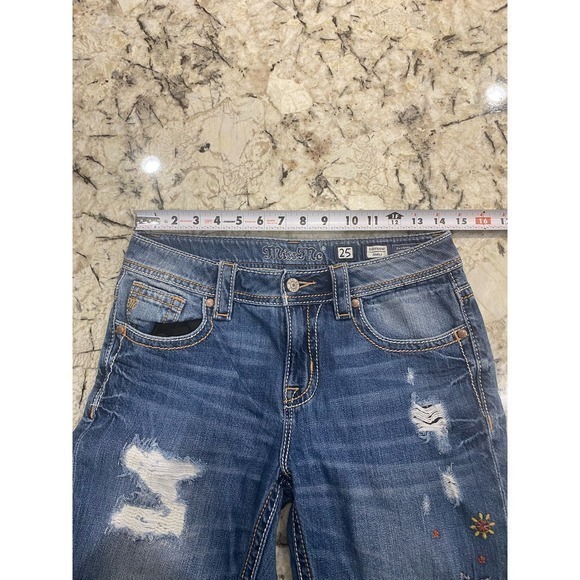 Miss Me Women's‎ Embroidered Ankle Boyfriend Denim Jeans Size 25 - Picture 10 of 10